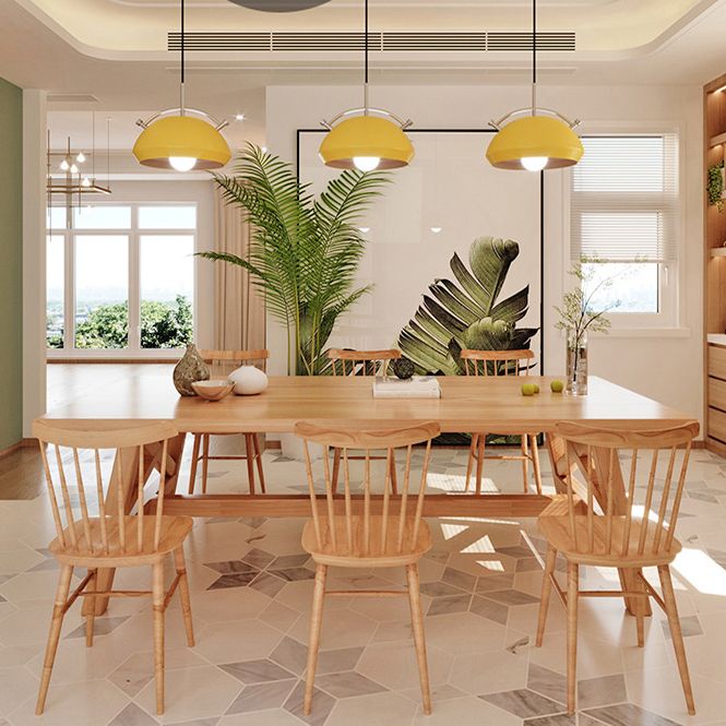 Modern 1/2/7 Pieces Rectangle Dining Set Solid Wood Dining Table with Wooden Chairs