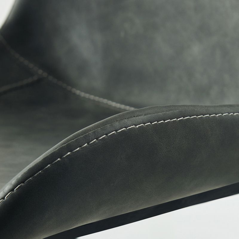 Chaise d'appoint moderne en cuir, finition mate, dossier solide (Ensemble de 2)