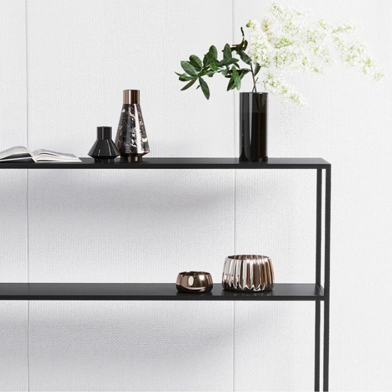 Contemporary Sofa Console Table Antique Finish Console Accent Table in Metal