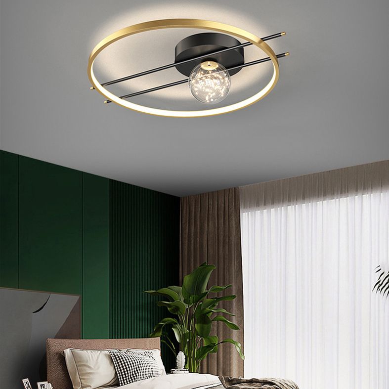 LED SEMI FLUSH MANTEPLA DE MONTAJE DE MONTAJE MODERNA Simplicidad moderna Luz de montaje de techo de lámpara para dormitorio