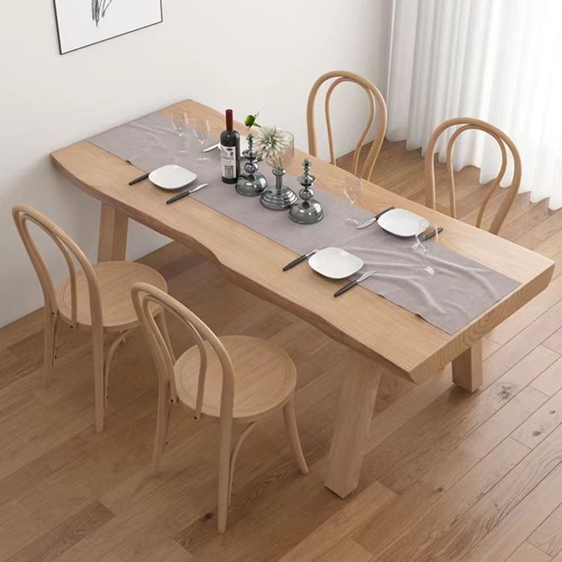 Modern 1/5/6 Pieces Dining Set Rectangle Pine Wood Dining Table for Kitchen