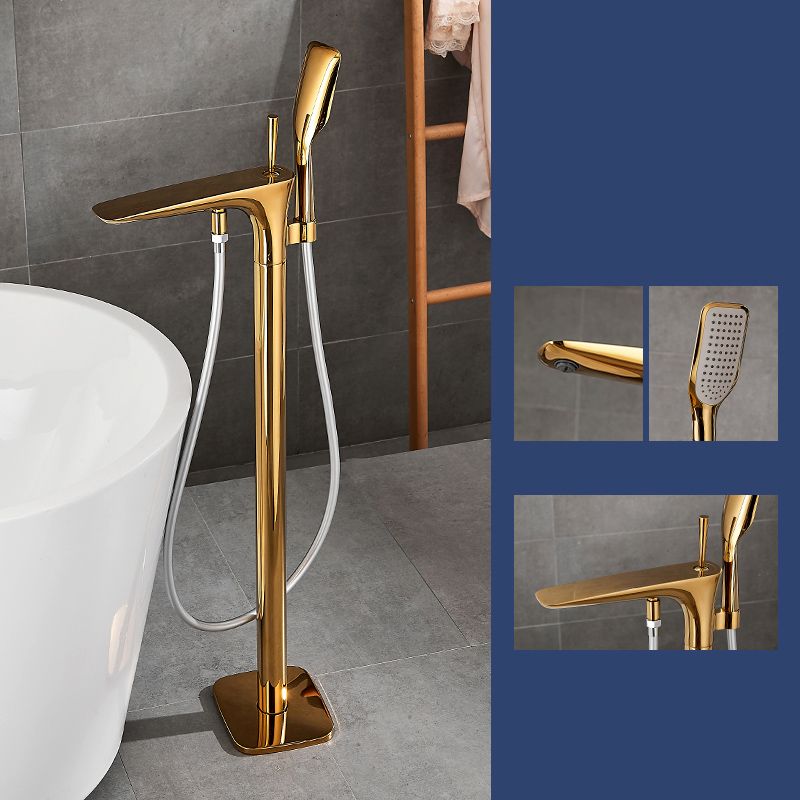 Floor Mount Bathroom Faucet Solid Color Low Arc Freestanding Tub Faucet
