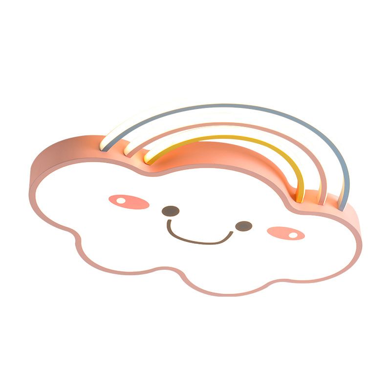 Rainbow Cloud Flush Mount Simple Acrylic Kids Bedroom LED Flush Light Fixture