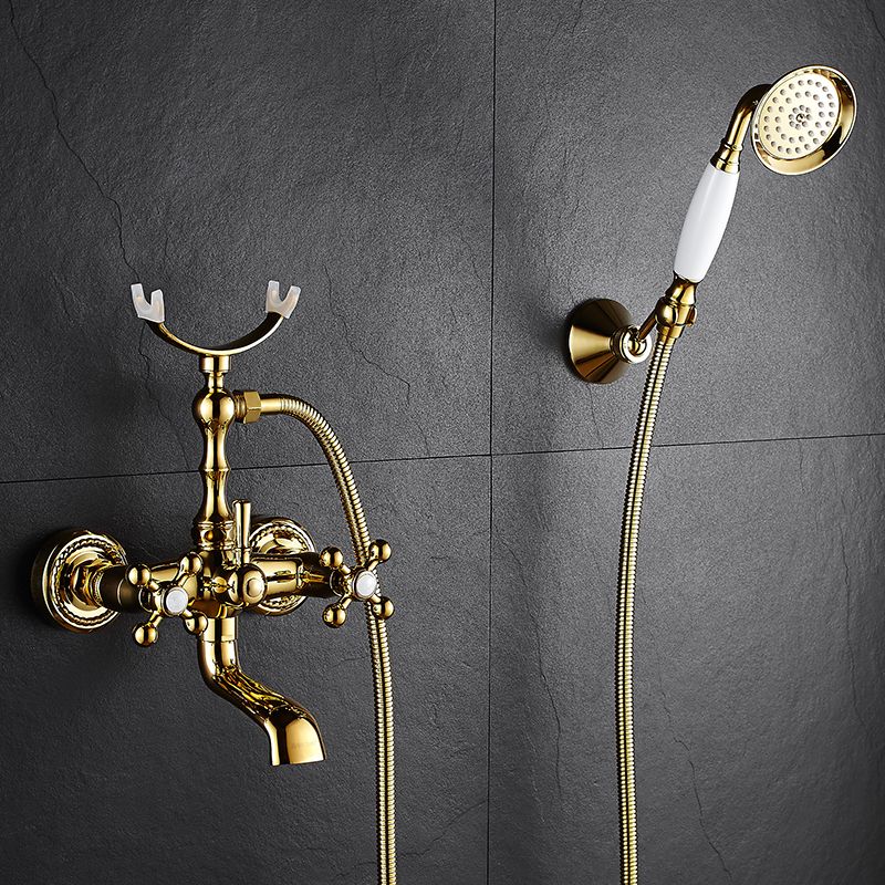 Traditional Wall Mounted Metal Claw Foot Tub Faucet Trim Low Arc Claw Foot Tub Faucet