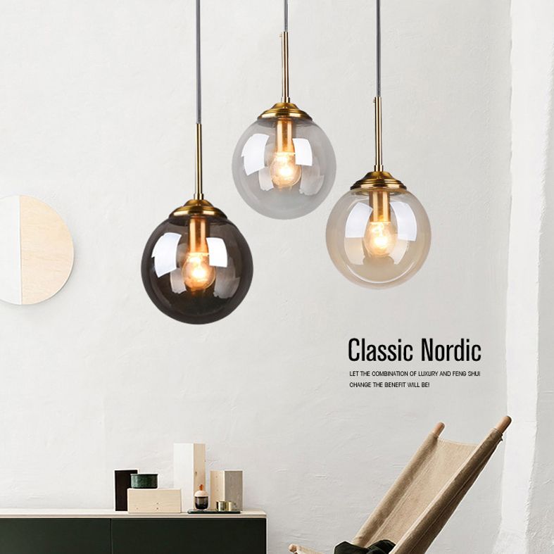 Globe Anhänger Deckenleuchte minimalistische Glasgehackbeleuchtung für Schlafzimmer