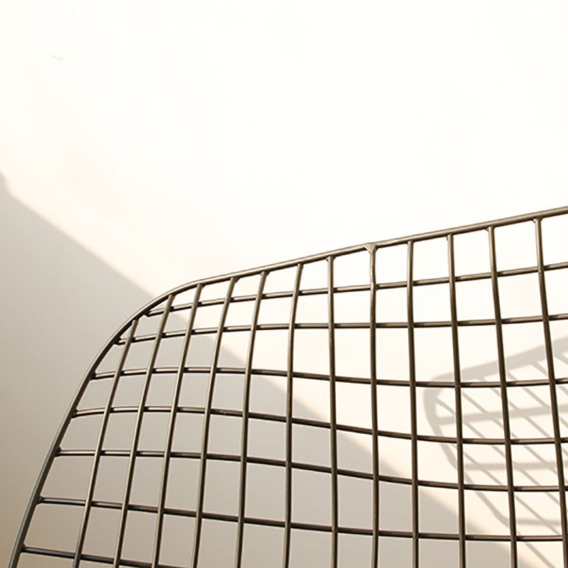 Industrial Black Metal Outdoor Bistro Chair Upholstered Outdoors Dining Chair