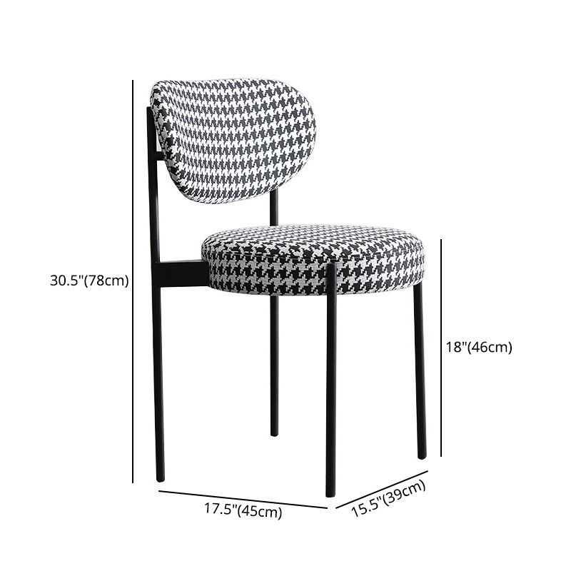 Glam Style Metal Side Chair Open Back Dining Armless Chair for Dining Room