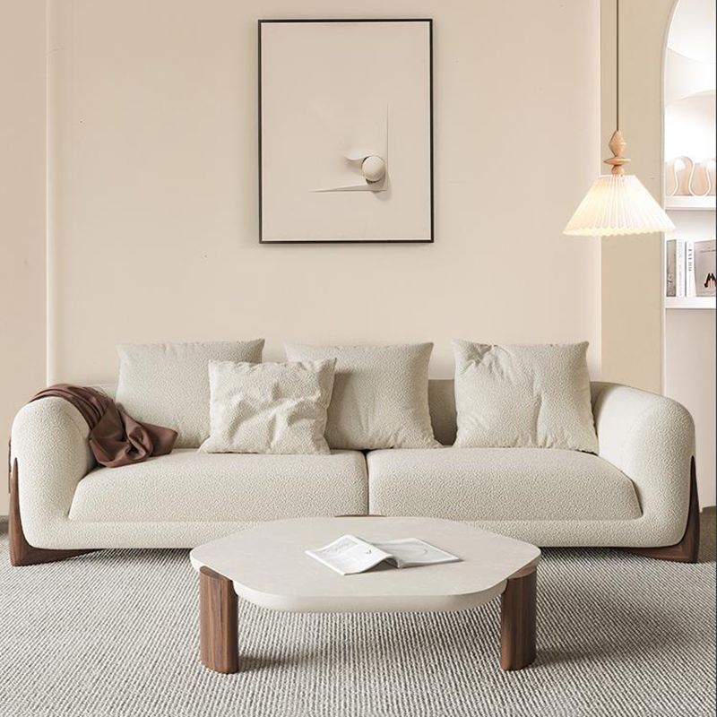 Contemporary Tuxedo Arm Standard Sofa Tight Back Sofa with Pillows