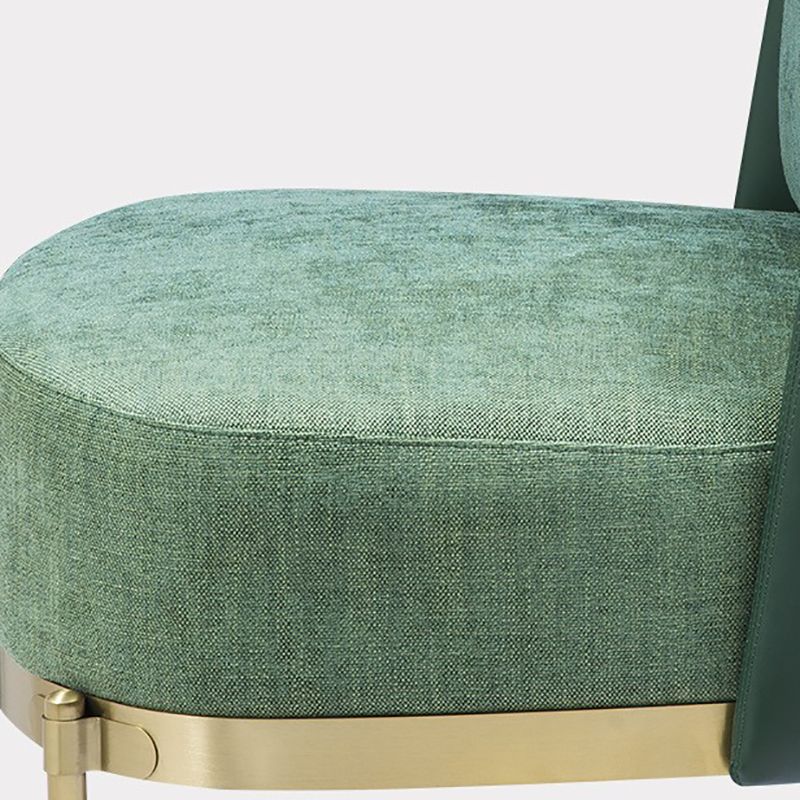 24.40" Wide Chair Linen Metal Frame Chair with Basic Four Leg for Living Room