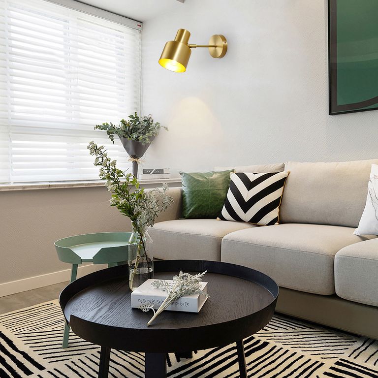 Angolo regolabile a parete in ottone lampada a forma di torcia post moderno semplicità luci di scarico per la camera da letto