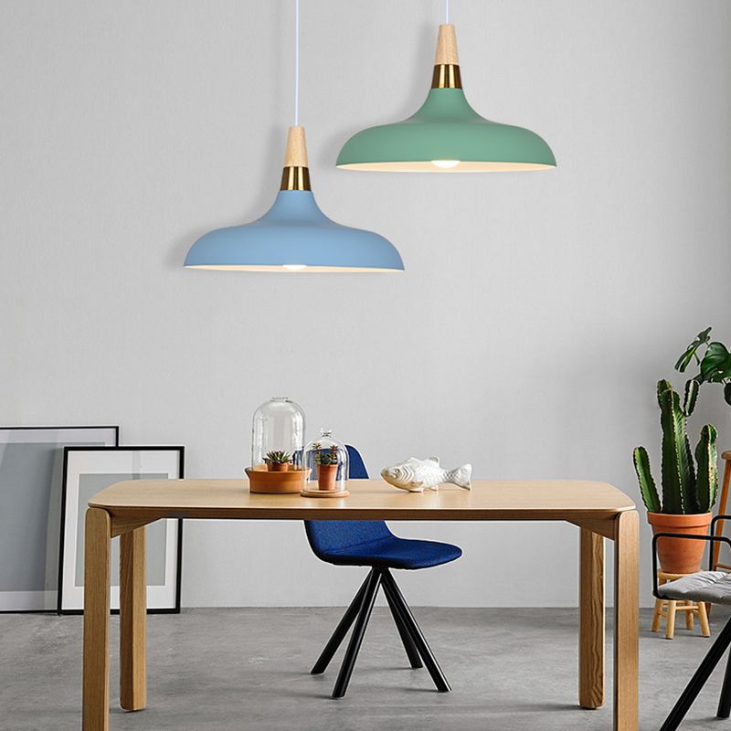 Plafond suspendu moderne en aluminium 1-Light Down Light pour salle à manger