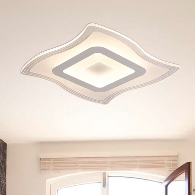 16.5"/20.5"/23.5" Wide Acrylic Carpet Flush Ceiling Light Modern LED Flush Mount Lamp in Warm/White Light
