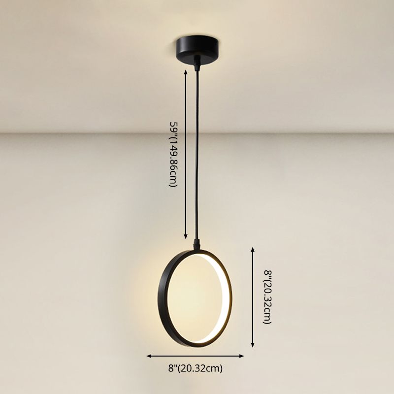 Geometrische hangende hanglamp moderne stijl metalen led zwart hangend plafondlicht