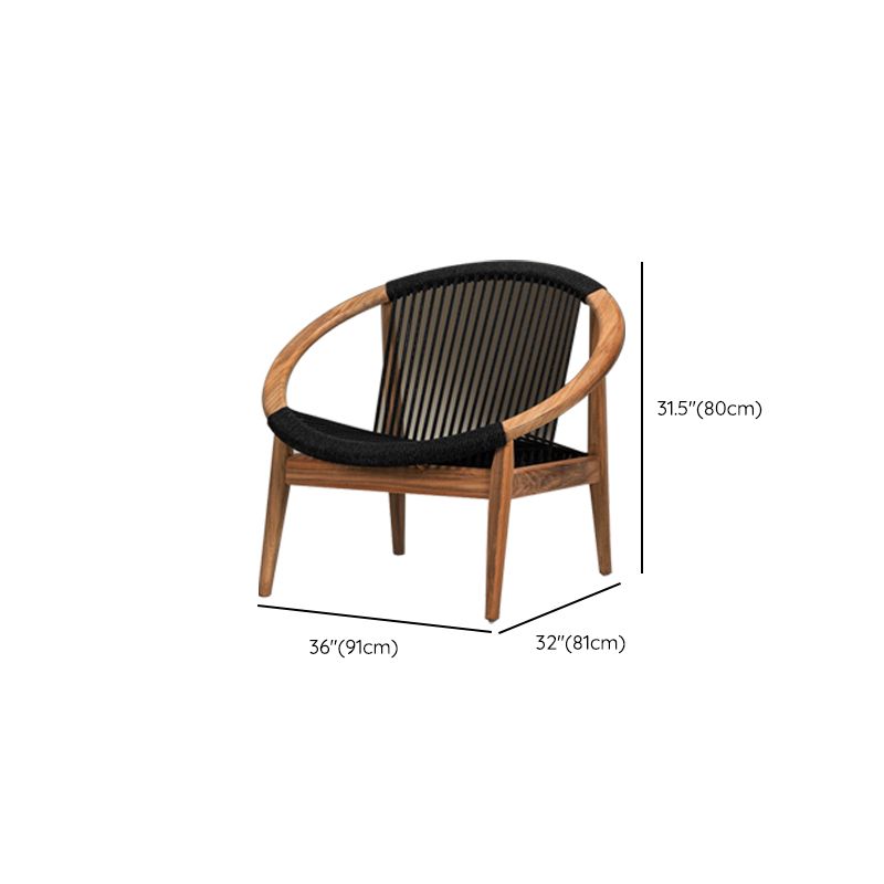 Contemporary Solid Wood Dining Armchair with Arm Patio Dining Chair