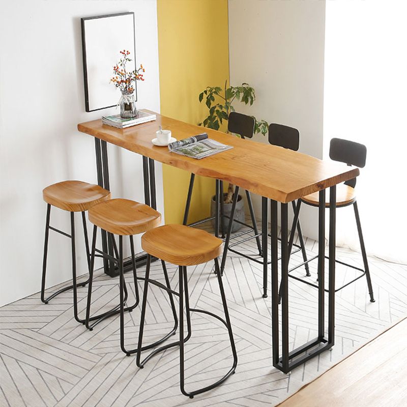 Modern 1/4/7 Pieces Bar Table Set Rectangle Pine Wood Counter Table for Balcony Cafe