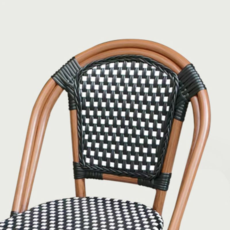 20" Wide Tropical Outdoor Chair Rattan Armles Dining Side Chair