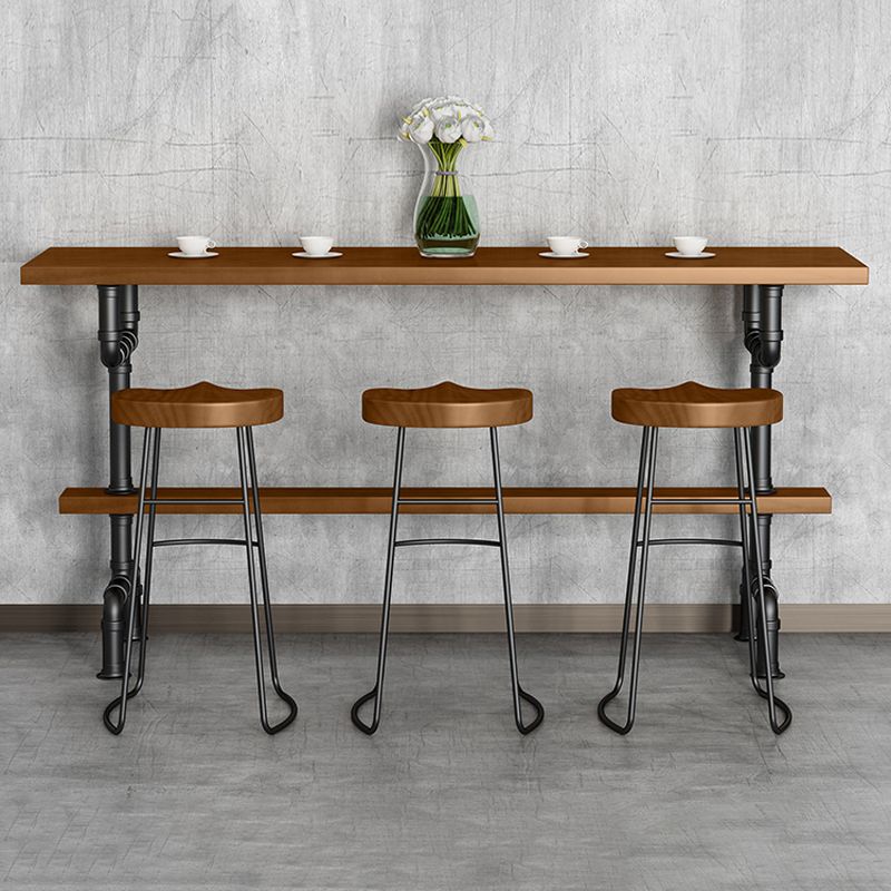 1/4/7 Pieces Modern Rectangular Pub Table Set Wooden Counter Table with Backless Stools