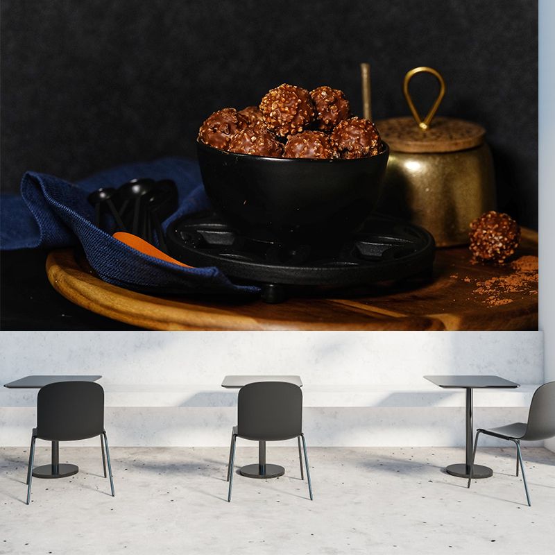 Soft Color Chocolate Painting Mural Decal Modern Style Wall Covering for Shop