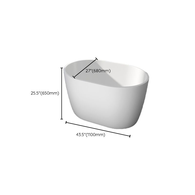Modern Acrylic Ellipse White Bathtub Back to Wall with Drain Bath Tub