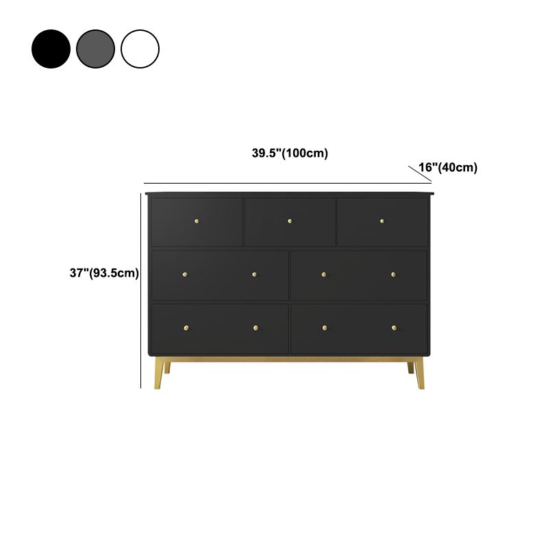 Contemporary Glam Wooden Chest Horizontall Storage Chest Dresser with Metal Legs