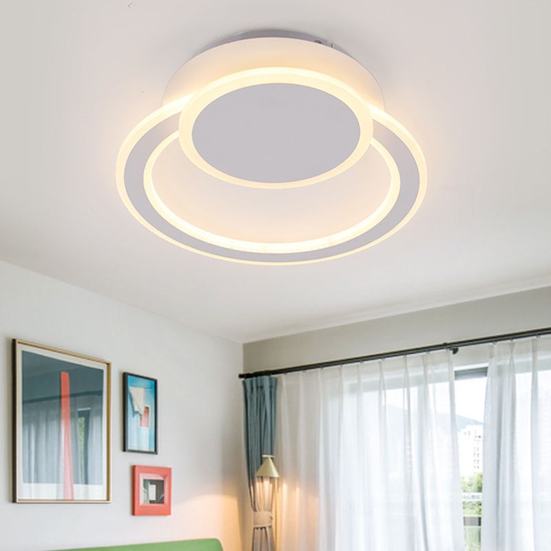 White/Green Hope LED Flush Mount Light Simplicity Metal Ceiling Lighting in Warm/White Light voor slaapkamer