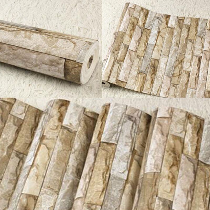 Multi-Colored Non-Woven Brick Wallpaper Decorative 3D Rock Wall Covering, 31'L x 20.5"W