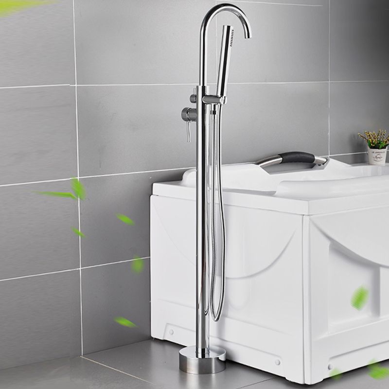Modern Freestanding Tub Faucet Copper Floor Mount Free Standing Tub Filler Faucet