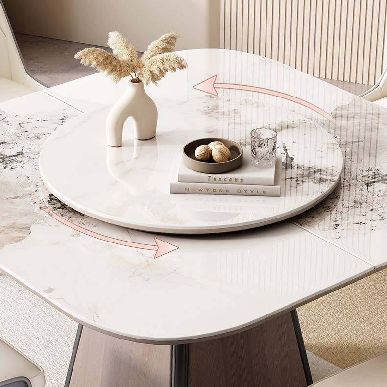 Modern White Stone Top Dining Set 1/5/7 Pieces Dining Table Set with Padded Chairs