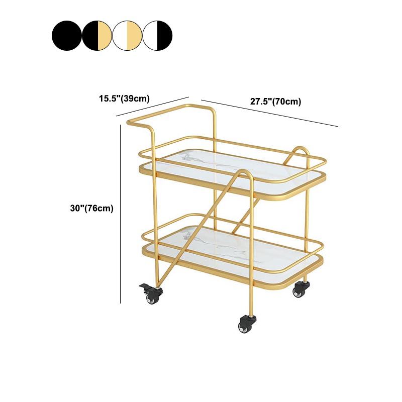 Rolling Modern Prep Table Metal Prep Table with Storage for Dining Room