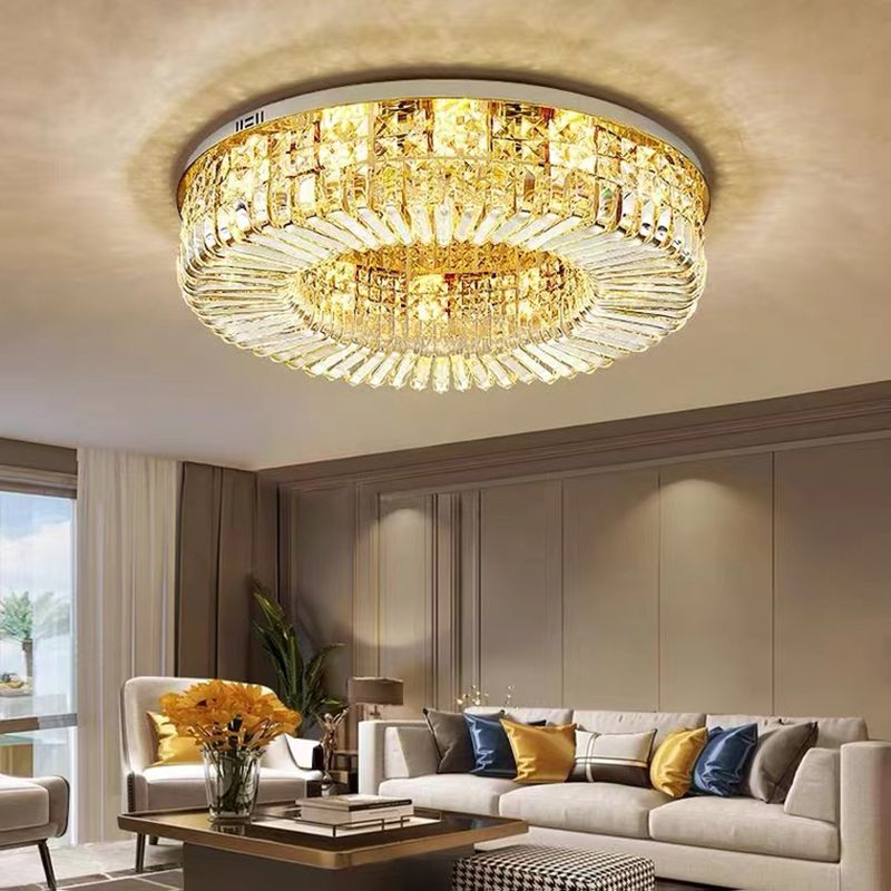 Geometric Flush Chandelier Lighting Contemporary Crystal Flush Mount Fixture