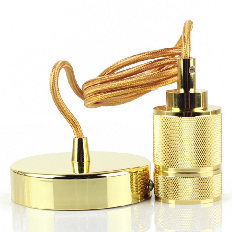 Single Bulb Industrial Style Hanging Light Metal Plating Lamp Holder Vintage Suspension Lighting Fixture with 59" Adjustable Wire