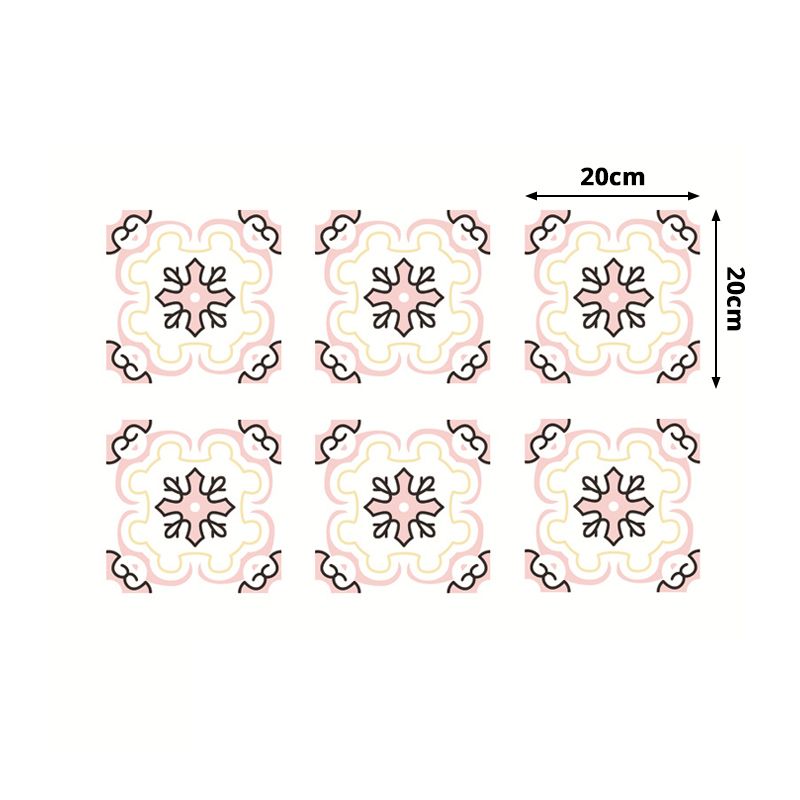 Rural Seamless Floral Print Wallpapers for Kitchen 5.2-sq ft Wall Art in Pink-Yellow, Removable