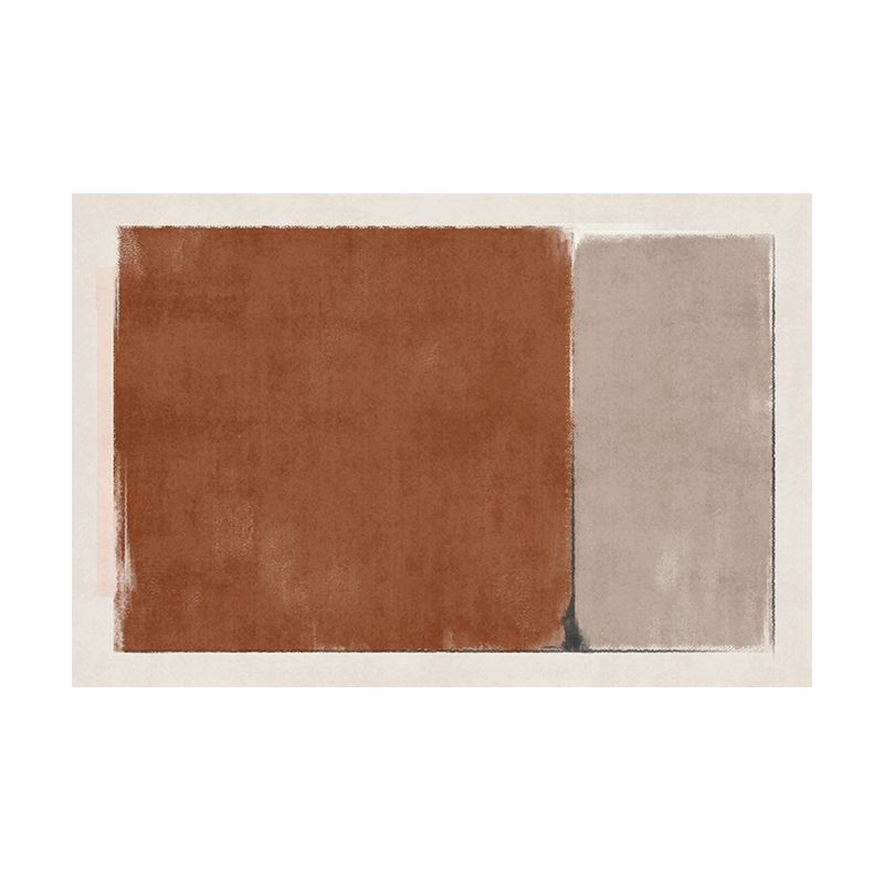 Modern Living Room Area Carpet Color Block Polyester Area Rug Stain Resistant Rug
