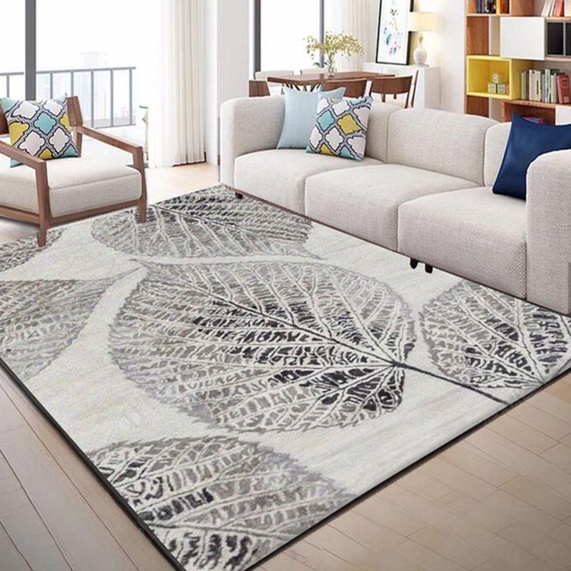 Classic Plant Print Rug Multi-Color Western Area Rug Polypropylene Easy Care Stain-Resistant Carpet for Parlor