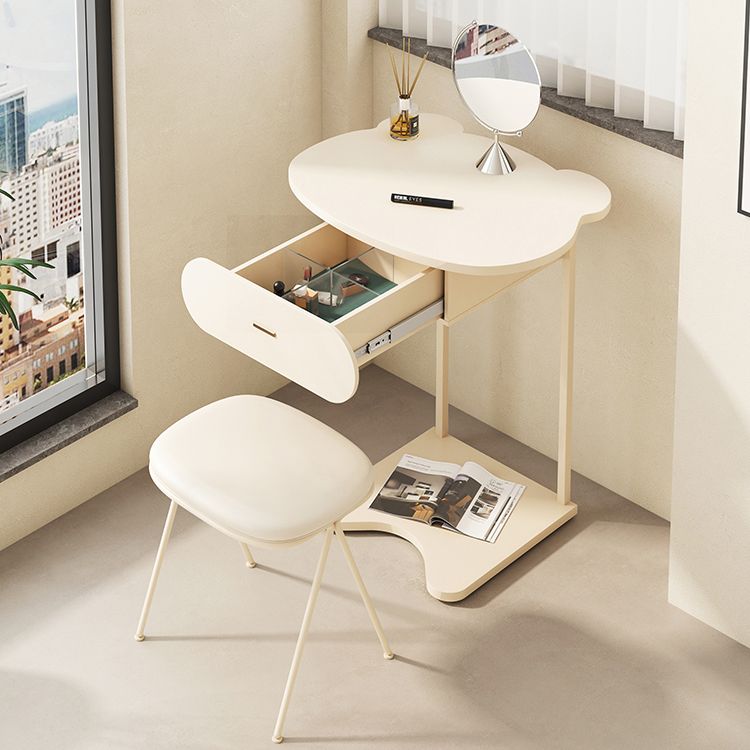 Modern Bedroom Metallic Makeup Vanity With a Drawer Makeup Vanity Set