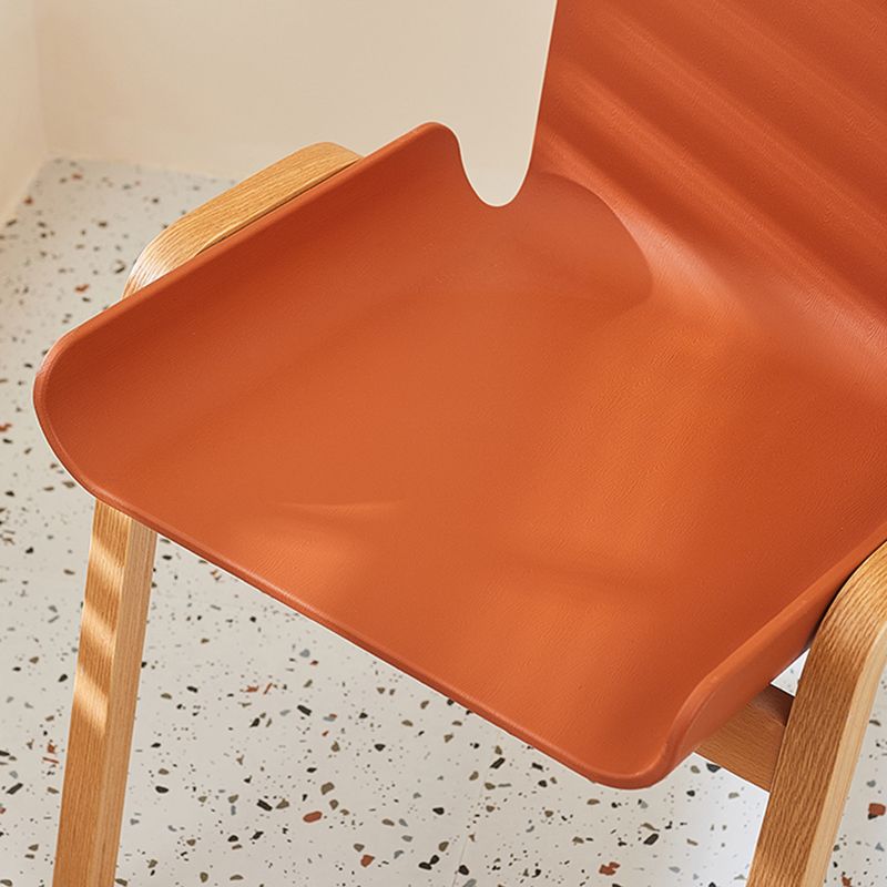 Silla de comedor de estilo moderno Silla auxiliar de cocina sin brazos con patas de madera