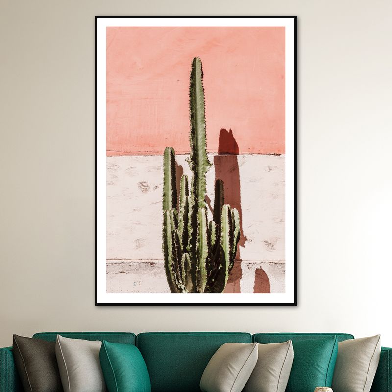 Plants Print Canvas Wall Art Farmhouse Textured Living Room Wall Decor in Pastel Color