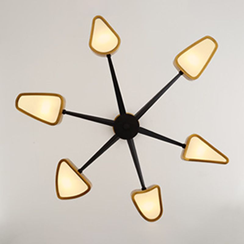 Postmodern Metal Wire Dessin Chandelier Lighttures Restaurage Black-Gold Hanging Chandelier