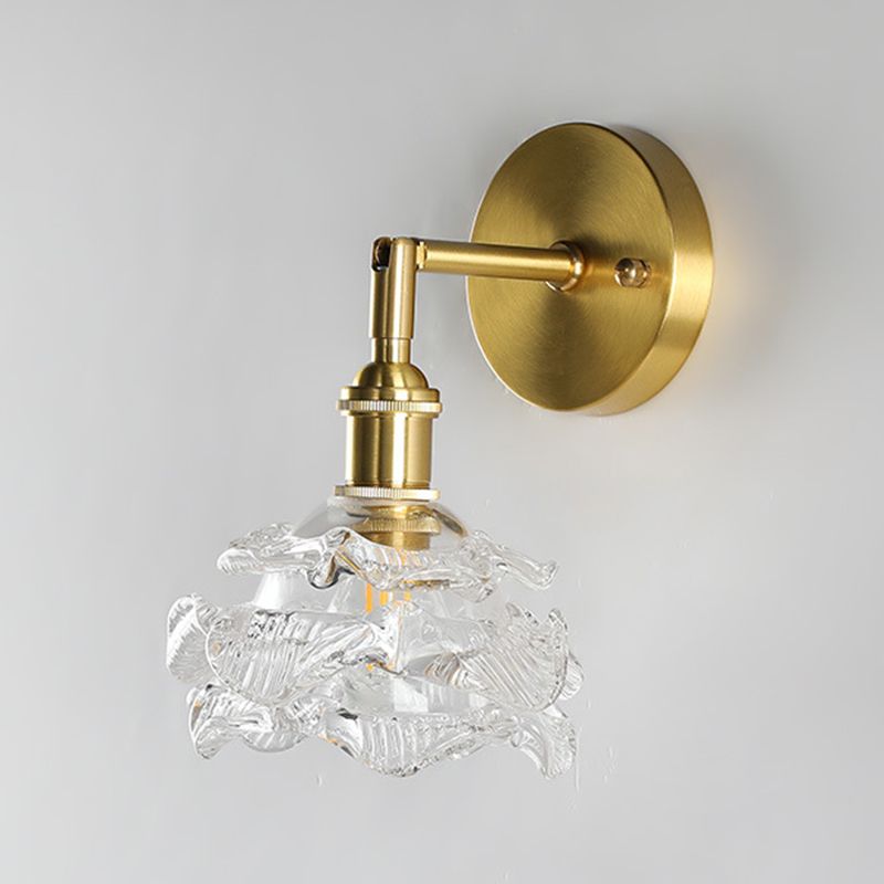 Glass Flower Wall Sconce Lighting Industrial Style 1 Light Wall Lamps