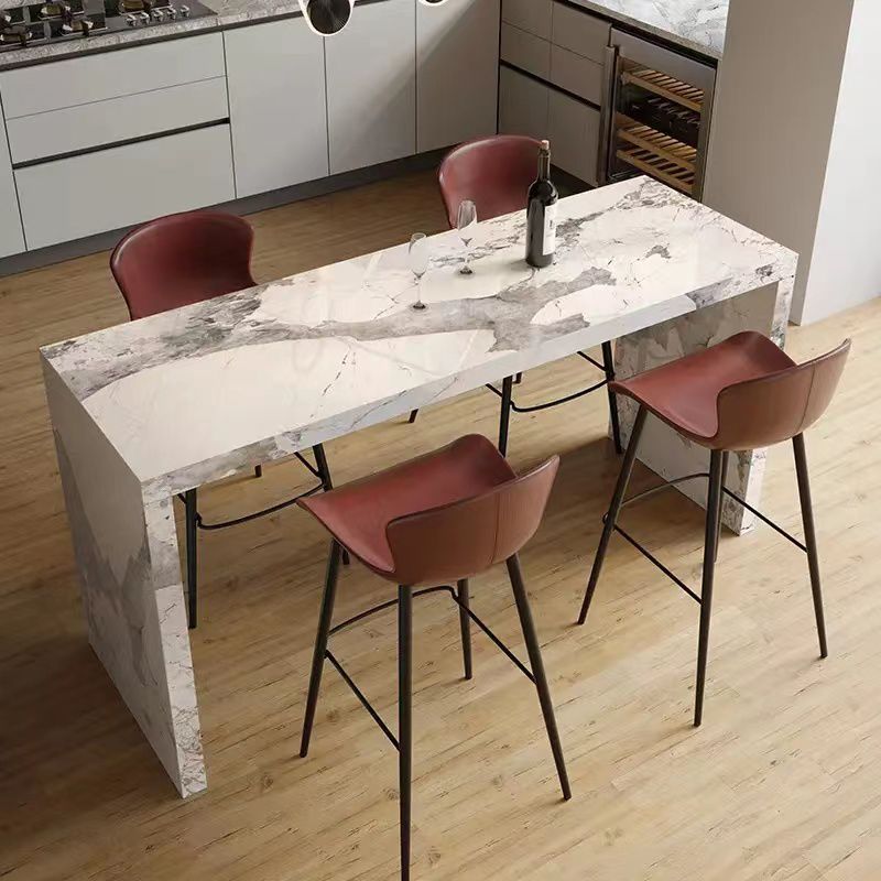 Modern Style Rectangle Stone Bistro Bar Desk Table for Living Room