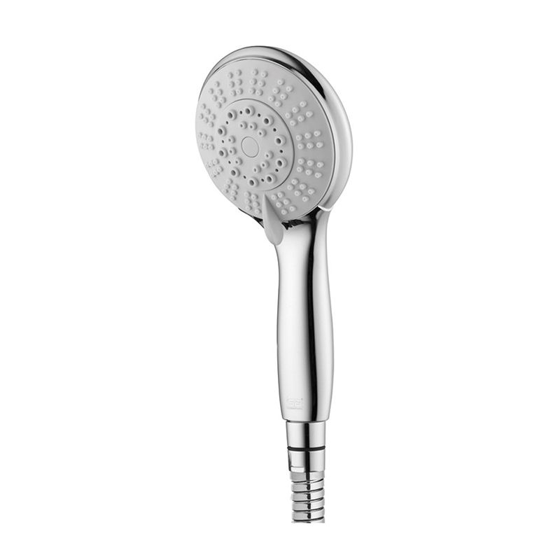Silver Dual Shower Head with Diverter Adjustable Spray Pattern Wall-Mount Showerhead