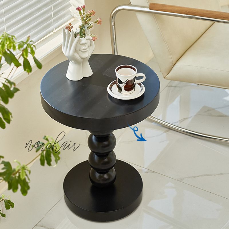 Contemporary End Table Solid Wood Pedestal Round Living Room Side Table