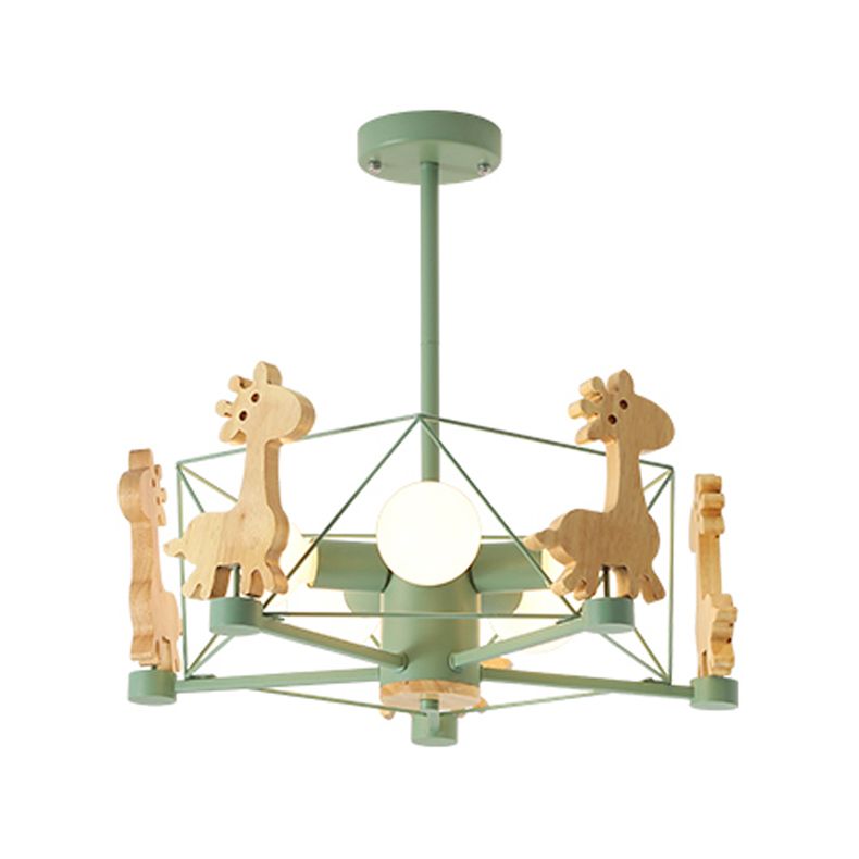 Nordic Style Macron Chandelier Metal 5 Head Pendant Lighting Fixtures for Bedroom