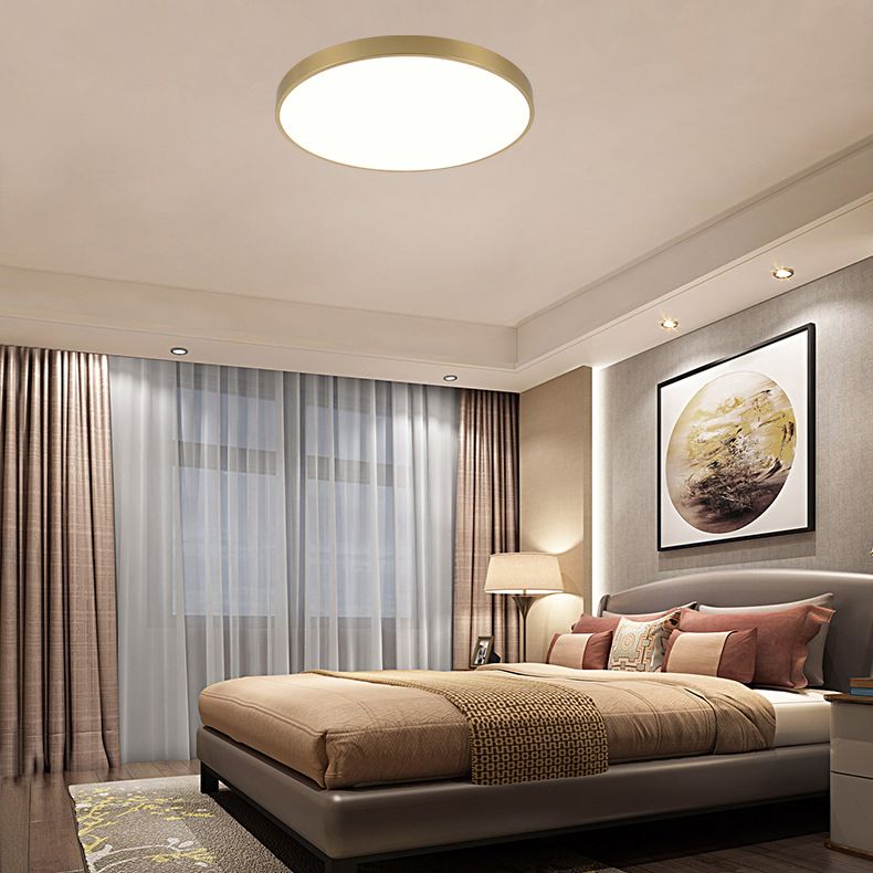 Gouden Ronde Minimalisme LED Plafond Licht Messing Moderne Stijl Woonkamer Verlichting Fixture