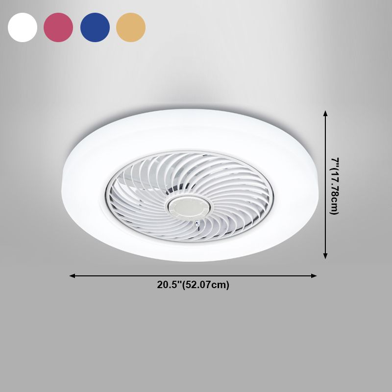 Ventola a filo a filo rotondo leggero camera da letto minimalista da letto a soffitto a soffitto