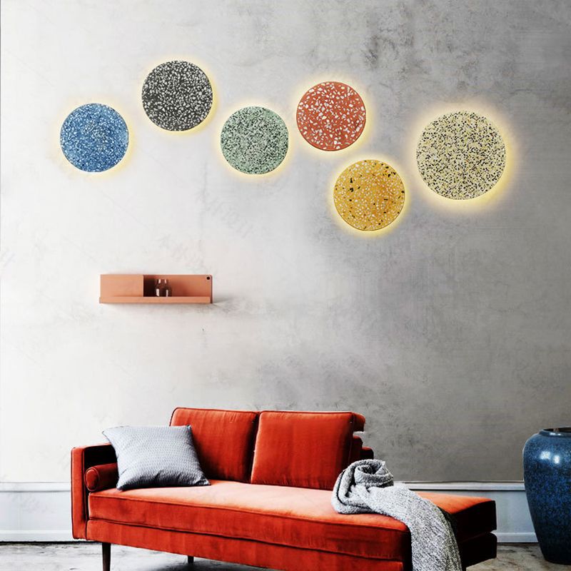 Stone Circle Sconce Light Fixture Nordic Style LED Wall Mount Light Fixture