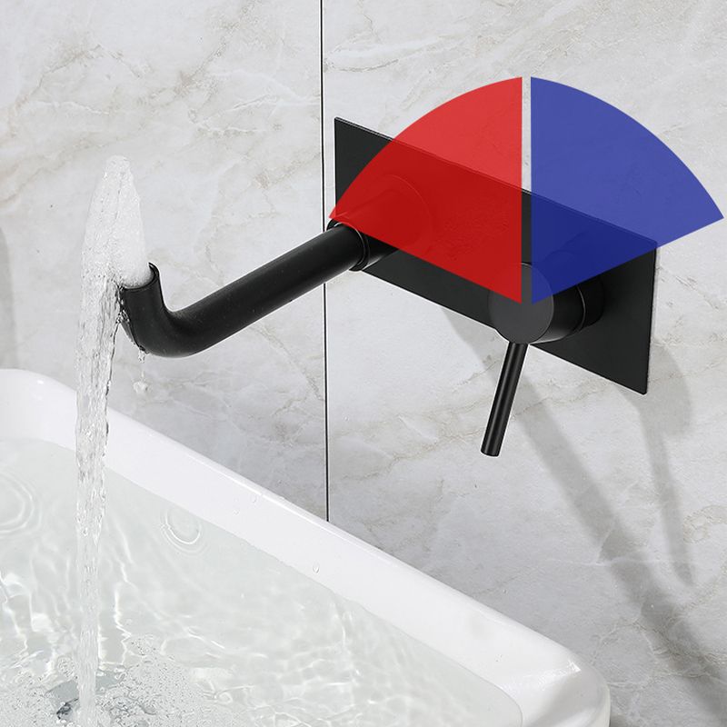 Glam Style Faucet Single Handle Wall Mounted Faucet for Bathroom