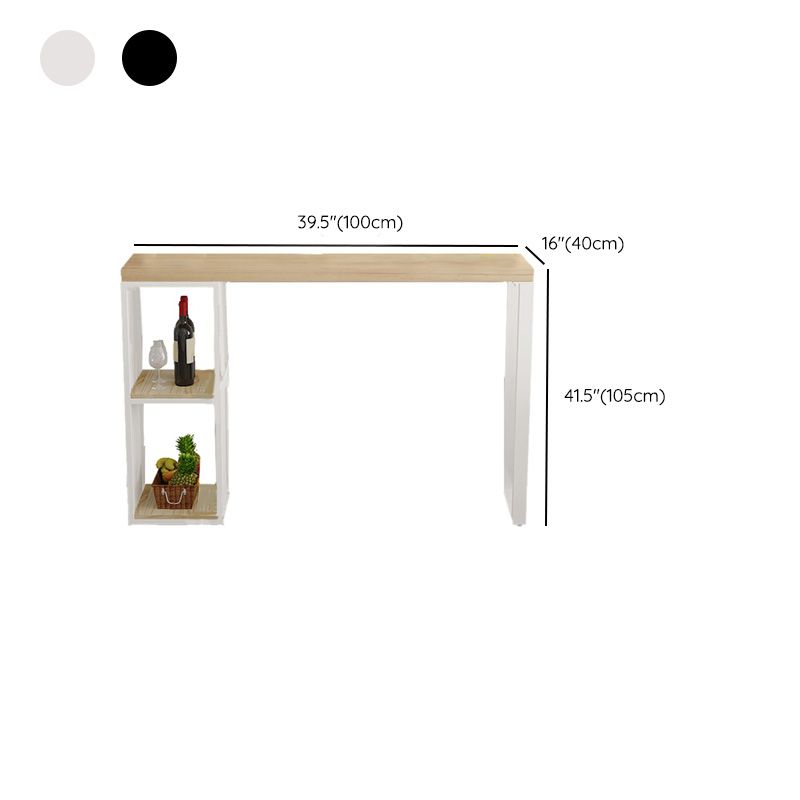 Glam Pub Height Dining Table Wooden Top Pub Table for Patio Use