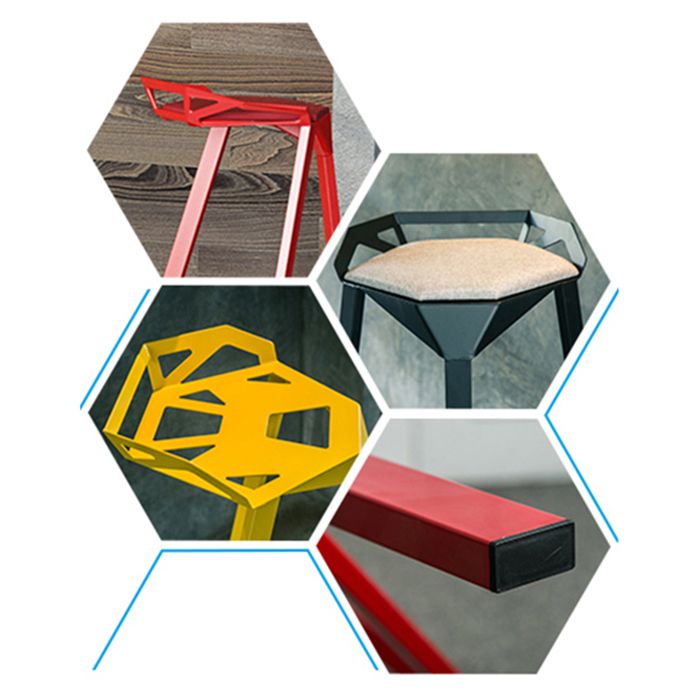 Modern Armless Backrest Counter Stool Iron Cafe Bar Stool with Seat