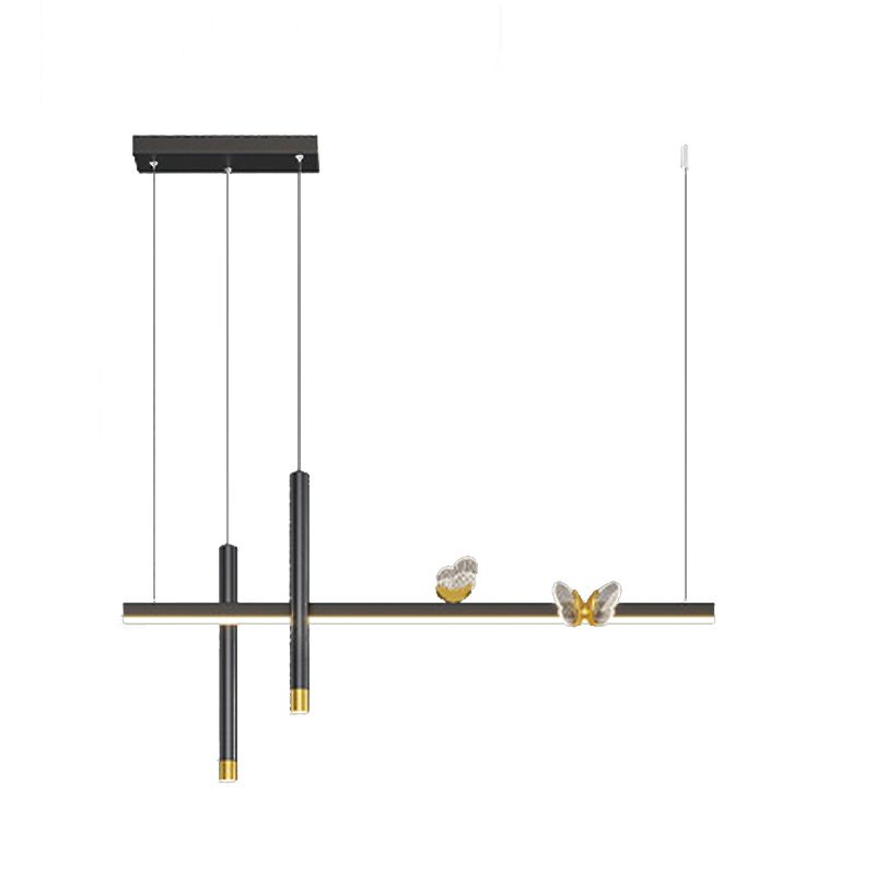 Modern Hanging Ceiling Light 5 Light Pendant Lighting Fixtures in Black Finish